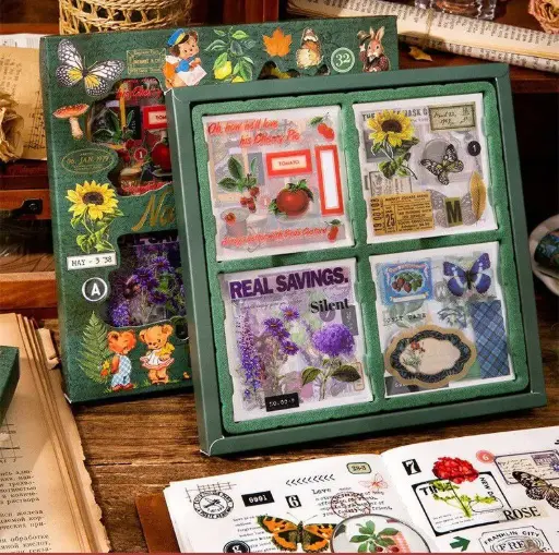  Vintage Nature Stickers (KQ-22666)